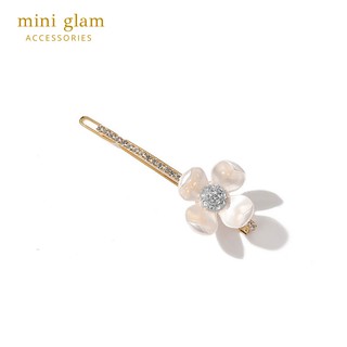 Miniglam White Florida Flower Hair Clip (Gold) กิ๊บติดผมดอกไม้มุกฟลอริด้าสีทอง