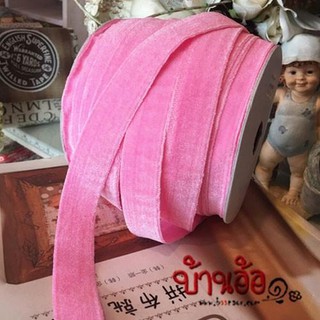 20mm 1y PDR00814 ริบบิ้น ผ้ากำมะหยี่ ขนาด 20mm x ความยาว 90 เซนติเมตร Velvet Ribbon