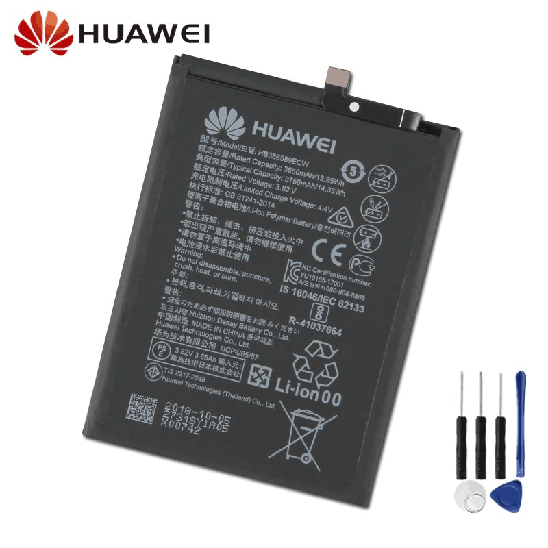 แบตเตอรี่ทดแทนสำหรับ Huawei Honor 8X 20 20S P10 PLUS Mate20 Lite Nova3 Nova 4 Honor Play Maimang 7 V10 HB386589ECW