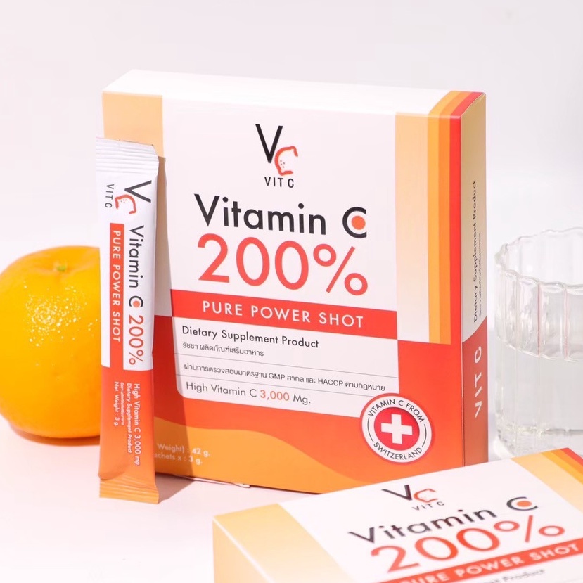 เพียววิตซี วิตามินซี แบบชง Vitamin C 200%  เสริมภูมิคุ้มกัน