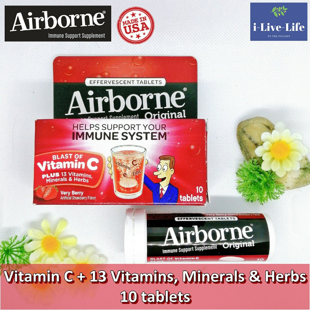 วิตามินซี เม็ดฟู่ Vitamin C Very Berry 10 Effervescent Tablets - AirBorne