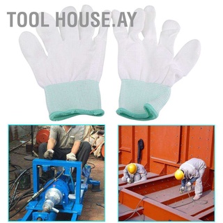 【Tool House.ay】ถุงมือหนัง Pu เคลือบนิ้วมือป้องกันไฟฟ้าสถิตย์สําหรับงานอิเล็กทรอนิกส์ 1 คู่