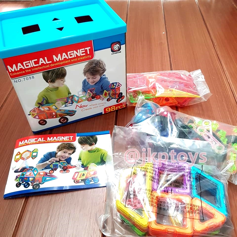 ส่งจาก กทม. Magical Magnet ตัวต่อเเม่เหล็ก 98 ชิ้น
