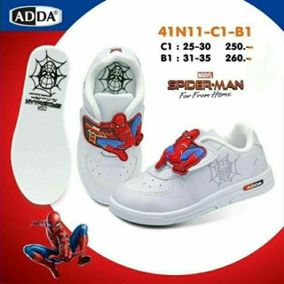 ADDA รุ่น 41N11 รองเท้าพละ สีขาว Size 25-35 คาแรคเตอร์ สไปเดอร์แมน Spiderman รหัส 41N11