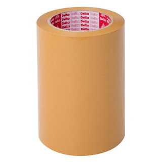 เทปโอพีพี 2 นิ้วx100 หลา (แพ็ค3ม้วน) สีชา เดลต้า Tape OPP 2 inch x100 yd (pack 3 pcs.) Brown Delta