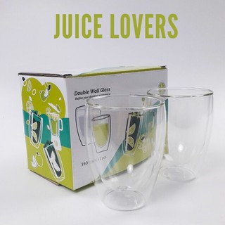 เซตแก้วสองชั้น 350ml.JUICE LOVER SET Double Wall Glass Set ของขวัญสุดพรีเมี่ยม