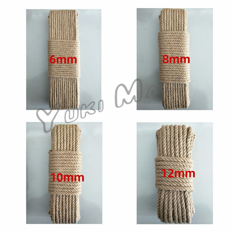 Yuki เชือกป่าน เชือกกระสอบฝนเล็บแมว หรือสำหรับตกแต่งDIY เชือกเส้นใหญ่หนา  hemp rope ราคา ถูกที่สุด ดีลบีเคเค แกลเลอรีภาพที่ 8