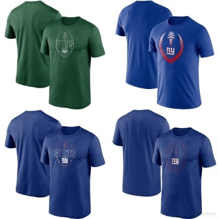 เสื้อยืดแขนสั้น คอกลม ทรงหลวม ลาย NFL New York Giants Fan พลัสไซซ์ สําหรับผู้ชาย และผู้หญิง