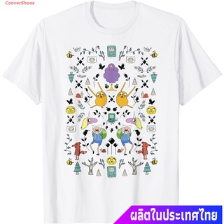 ผ้าฝ้ายคอกลมเสื้อยืดลำลอง Unisex CN Adventure Time Group Shot Icons T-Shirt Mens Womens T-shirtsfrom S-4XL