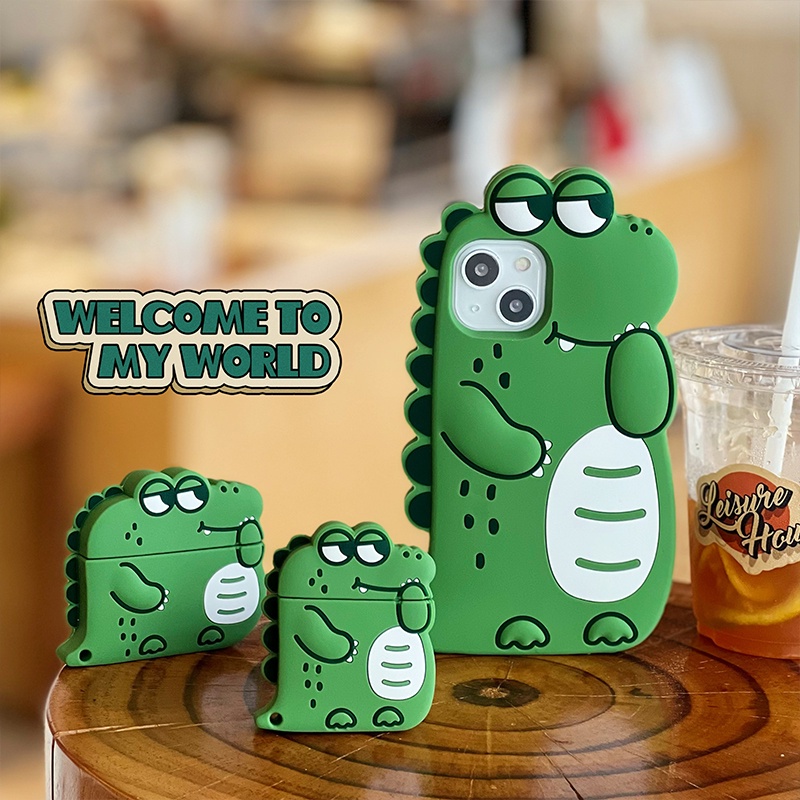 เคส airpod pro 3 case การ์ตูนซิลิก้าเจลจระเข้ ไม่จางหาย แอร์พอร์ต โปร เคส airpod 1 2 3 case เคส airp