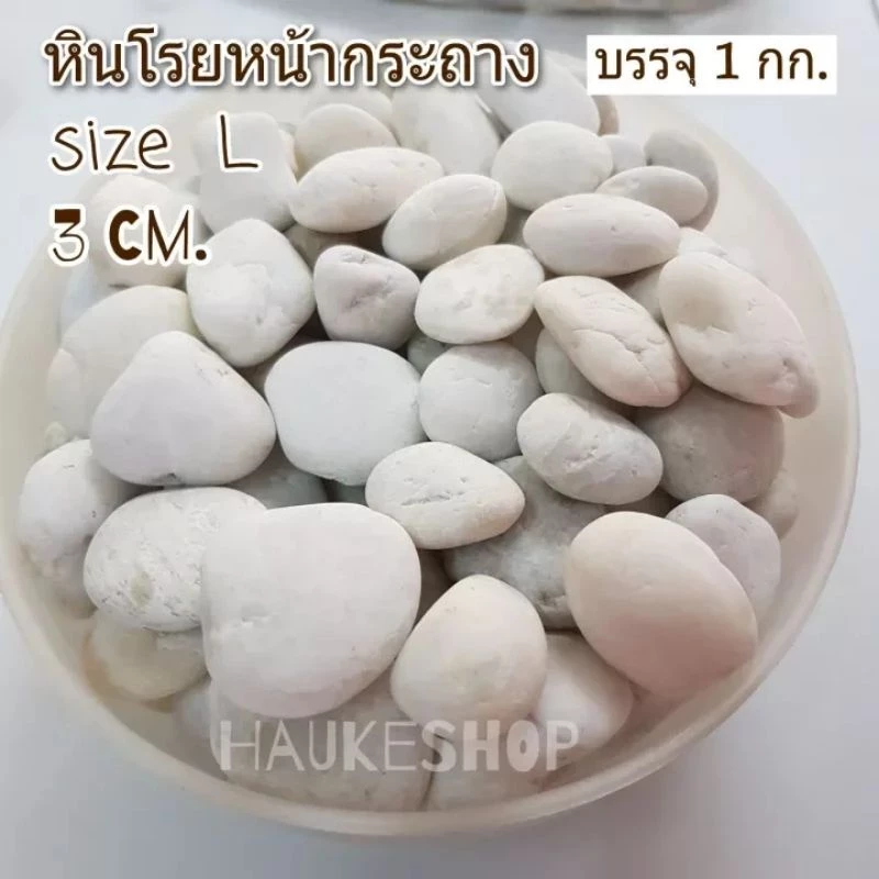 หินกรวดขาว เบอร์ L หินโรยหน้ากระถาง หินตกแต่งตู้ปลา หินธรรมชาติ