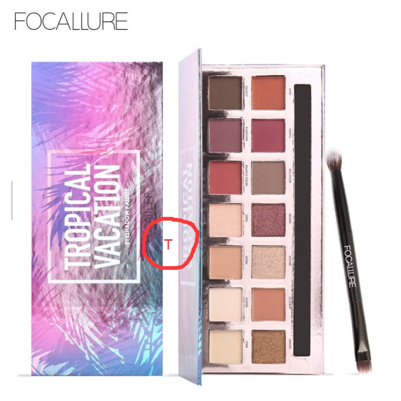 อายแชโดว์ ชิมเมอร์ เนื้อแมท กลิตเตอร์ พร้อมแปรง FOCALLURE 14สี ขายส่ง ถูก