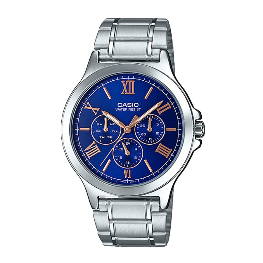 Casio Standard นาฬิกาข้อมือผู้ชาย รุ่น MTP-V300,MTP-V300D,MTP-V300D-2A,MTP-V300D-2AUDF - สีเงิน