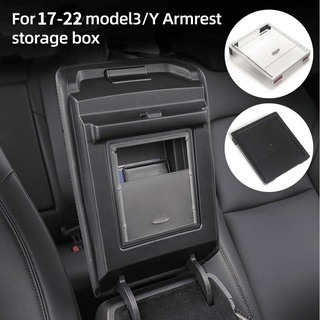 Tesla อุปกรณ์เสริมFor Tesla Model 3 Y Car Central Armrest Concealed Storage Box Button Storage Armrest Bracket Box Car I