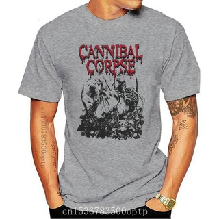 เสื้อยืด ผ้าฝ้าย พิมพ์ลาย Cannibal Corpse Pile Of Skulls สีแดง สําหรับผู้ชาย 2022