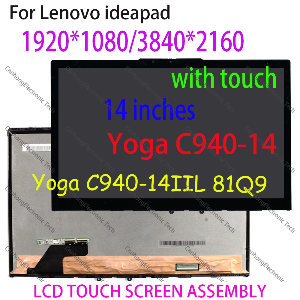 14.0" For Lenovo Yoga C940 14 C940-14IIL 81Q9 Original LCD Touch Display UHD 4k Screen Laptop Replac