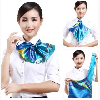 ผ้าพันคอยูนิฟอร์ม ผ้าพันคอสำเร็จรูป ผ้าไหมซาติน(พร้อมส่ง)