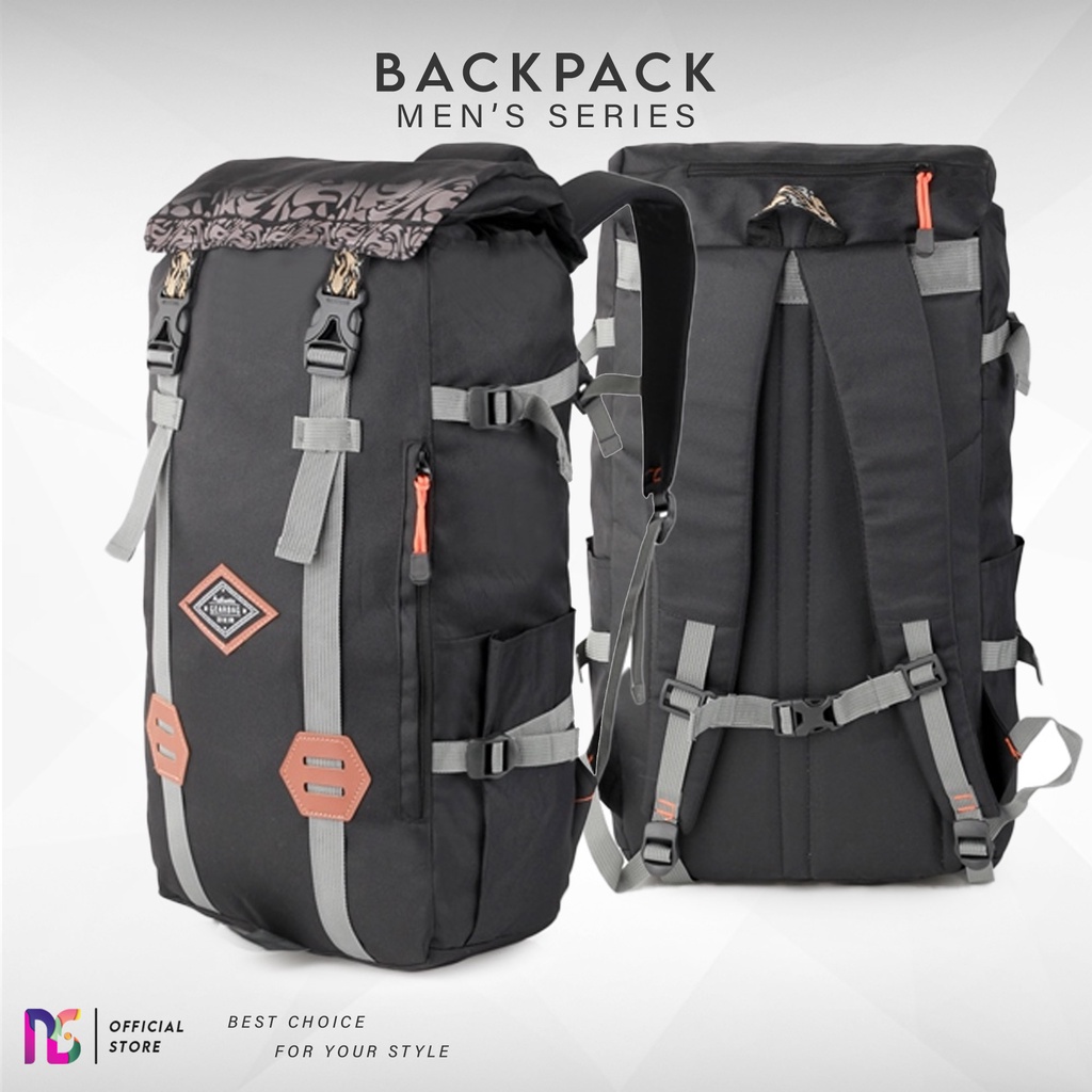 30L Black Travel Backpack Mens Semi Carrier Backpack 30 ลิตร Mountain Backpack