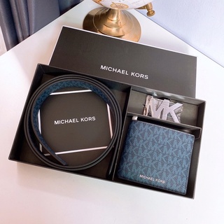 set Michael Kors 36U1LGFY7B Mens Belt Wallet Gift Set Reversible Signature BLACK MK