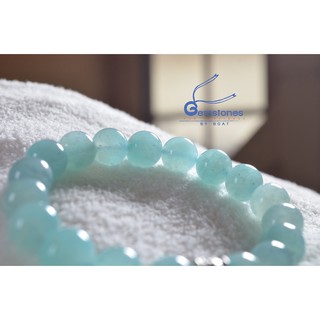 Gemstones By Boat : กำไลข้อมือ : หินอมาโซไนท์ : Amazonite . หินขนาด 10 มิลลิเมตร