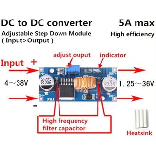 Dc - Dc Step - Down 4 V - 38 V To 3 . 3 V 12v 24 V 5a ตัวแปลงแรงดัน