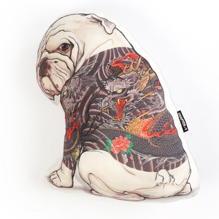 หมอนอิงลาย หมาสัก ของขวัญ วันปีใหม่ /  Bulldog Tattoo Doll Pillow  Gift New Year