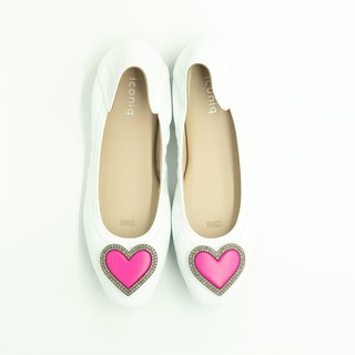 รองเท้าหนังแกะ ICONIQ รุ่น Haertie Soft Ballerina in White