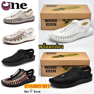 【One￠Keen】 รัด ส้น สไตล์ Sandal ชาย หญิง （สีรุ้งใหม่）รองเท้าใหญ่ รองเท้าแตะรองเท้าแต