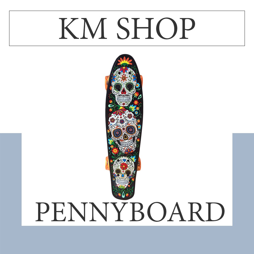 KM สเก็ตบอร์ด Skateboard / Penny board ล้อมีไฟ LED ไม่ต้องชาร์จ ถ่านไม่มีวันหมด (ออเดอร์ละไม่เกิน8ชิ้น)/C002
