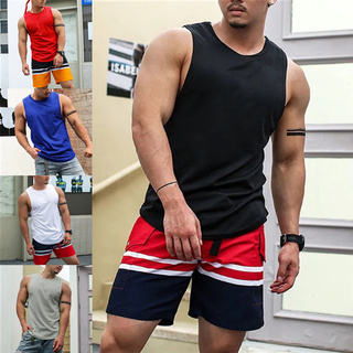 Healthland เสื้อกล้ามผู้ชาย รุ่นบางเบา หลากสี เสื้อกล้าม นุ่มลื่นสบาย Men Plain Sleeveless Singlets