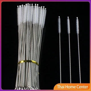 แปรงล้างหลอดดูด จุกนม ขนไนล่อน ไม่ทำให้เป็นรอย สแตนเลส แปรงฟาง Stainless steel soft straw straw brush