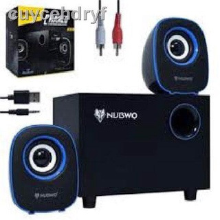 NUBWO NS-38 Speaker Bluetooth USB ลำโพงบลูทูธ ลำโพงคอมพิวเตอร์ มีซับ 2.1 Full Base Blue