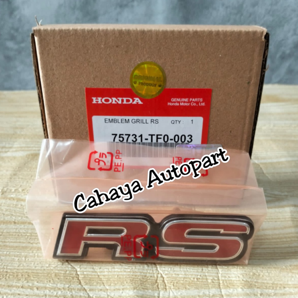 EMBLEM / LOGO RS FRONT GRILL HONDA JAZZ RS / ใหม่ BRIO