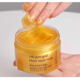 Cindynal 24K pure gold Moist Repair Mask ครีมมาร์คหน้าทองคำ 50g. ( 1 กระปุก )