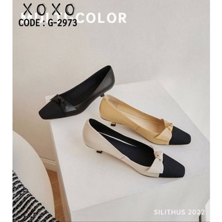 โบมัด 2 tone หนังนุ่ม มีส้นเล็กน้อย