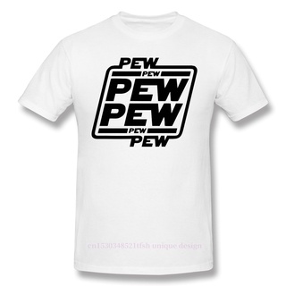 Nf2gd256ew เสื้อยืดลําลอง ผ้าฝ้าย แขนสั้น ทรงหลวม พิมพ์ลาย Pew Pew คุณภาพดี สําหรับผู้ชาย RYN126DGE16687