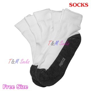 6 คู่ Socks ถุงเท้าลำลองข้อกลาง ชาย-หญิง