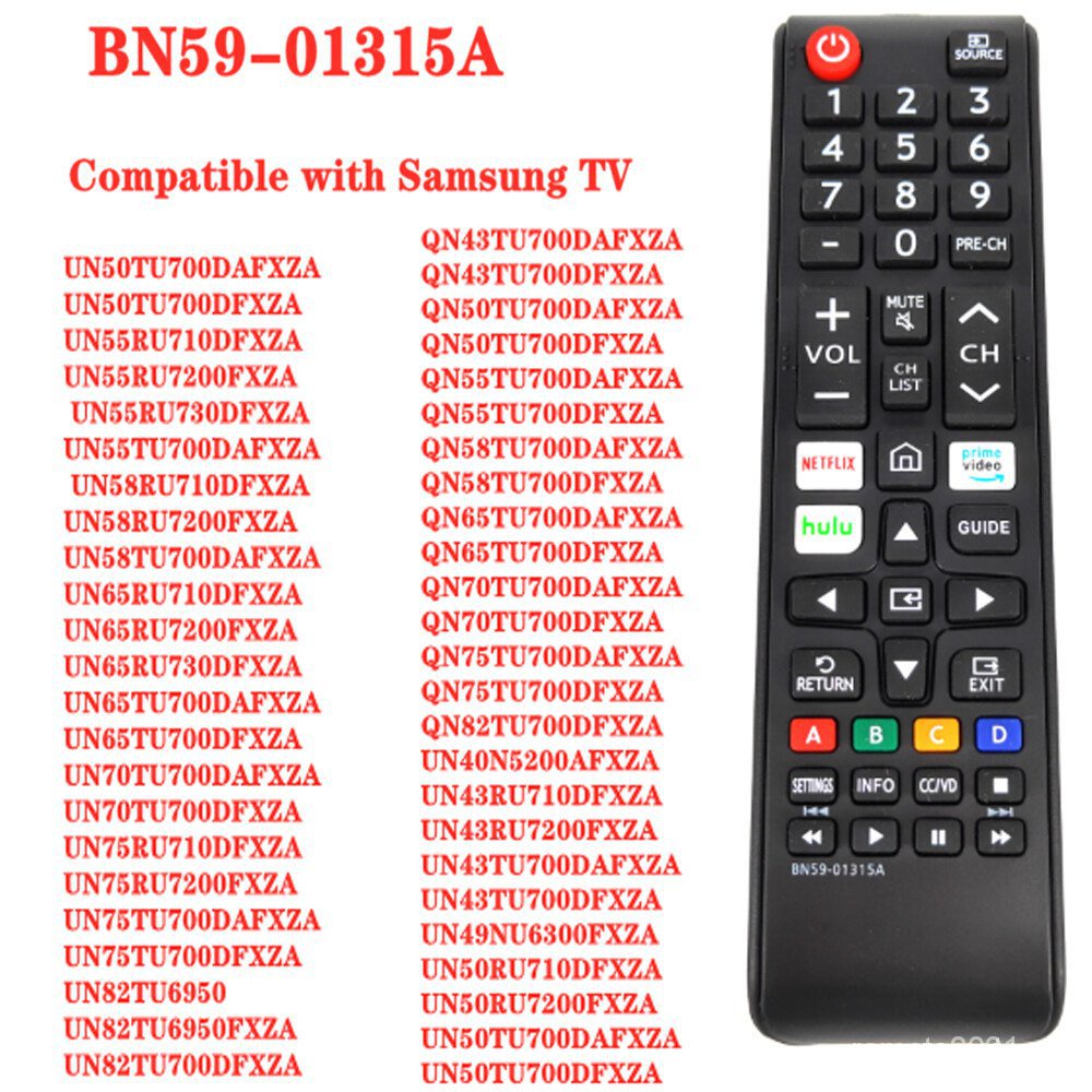 ใหม่เปลี่ยน BN59-01315A สําหรับ Samsung 4K UHD สมาร์ททีวีรีโมทคอนโทรล UN43RU710DFXZA 2019 สมาร์ททีวี