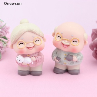 [Onewsun] ตุ๊กตาคุณยาย และคุณยาย สําหรับตกแต่งเค้กวันเกิด