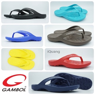 Gambol รองเท้าแตะหนีบกันน้ำ​ 7สี สดใส พร้อมส่ง GM41090 ดำ กรม ตาล น้ำเงิน แดง เขียว​ Size 36-43