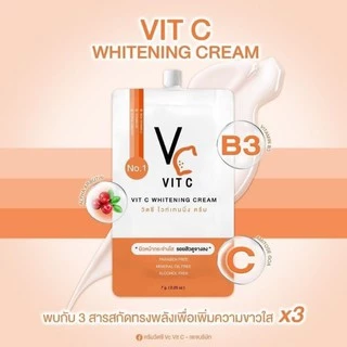(( 1ซอง )) ครีมซอง น้องฉัตร Vit C Whitening Cream ขนาด 7g.