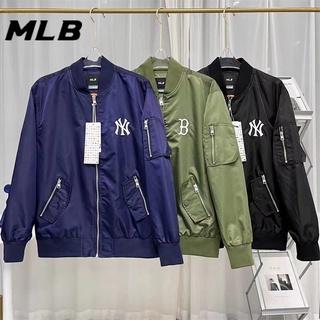 เสื้อแจ็กเก็ตคาร์ดิแกน ปักลายโลโก้ MLB NY ของแท้ แต่งซิป กันลม เหมาะกับใส่ทํางาน แฟชั่นคู่รัก สําหรับผู้ชาย และผู้หญิง