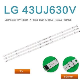 แถบไฟแบ็คไลท์ led สําหรับ LG 43UJ6300-CA 43LG63CJ-CA 43UK6200PCA LCD 3 ชิ้น ต่อชุด43490057จอแอลซี43490058จอแอลซี43490059ก