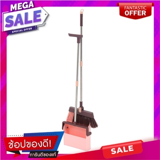 ชุดไม้กวาดพร้อมที่โกยผง ACCO GENKI สีชมพู ไม้กวาดและที่โกยผง BROOM AND DUSTPAN SET ACCO GENKI PINK อุปกรณ์ทำความสะอาด