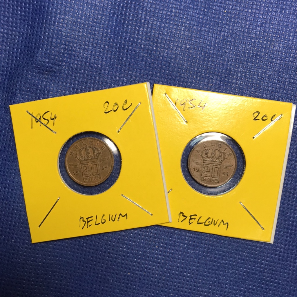 No.60419 ปี1954 เบลเยี่ยม 20 CENTIMES เหรียญสะสม เหรียญต่างประเทศ เหรียญเก่า หายาก ราคาถูก