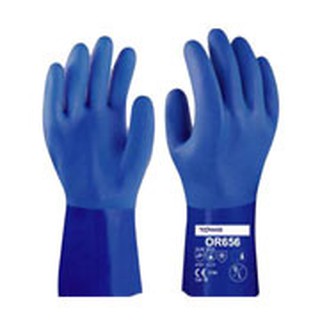 GLVP0007 ถุงมือเคลือบพีวีซีกันน้ำมัน กันสารเคมี / PVC Coated Gloves for Oil Protection ( 1 คู่ / แพ็ค )