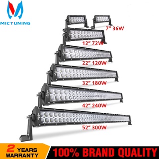 MICTUNING 7&amp;quot; 12&amp;quot;22&amp;quot;32&amp;quot;42&amp;quot;52&amp;quot; Inch Dual Row Straight Combo Led Work Light Bar 36W 72W 120W