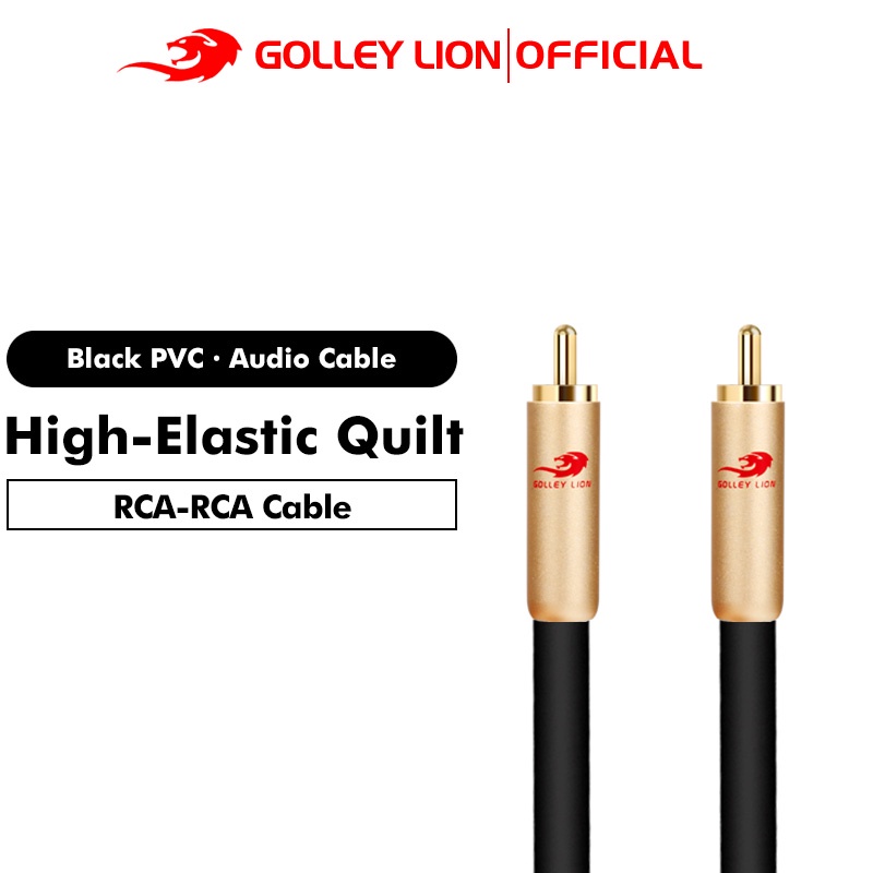 Golley LION RCA to 2RCA สายเคเบิ้ลแยกเสียง Y สําหรับลําโพง เครื่องขยายเสียง เครื่องเล่น DVD ซับวูฟเฟอร์