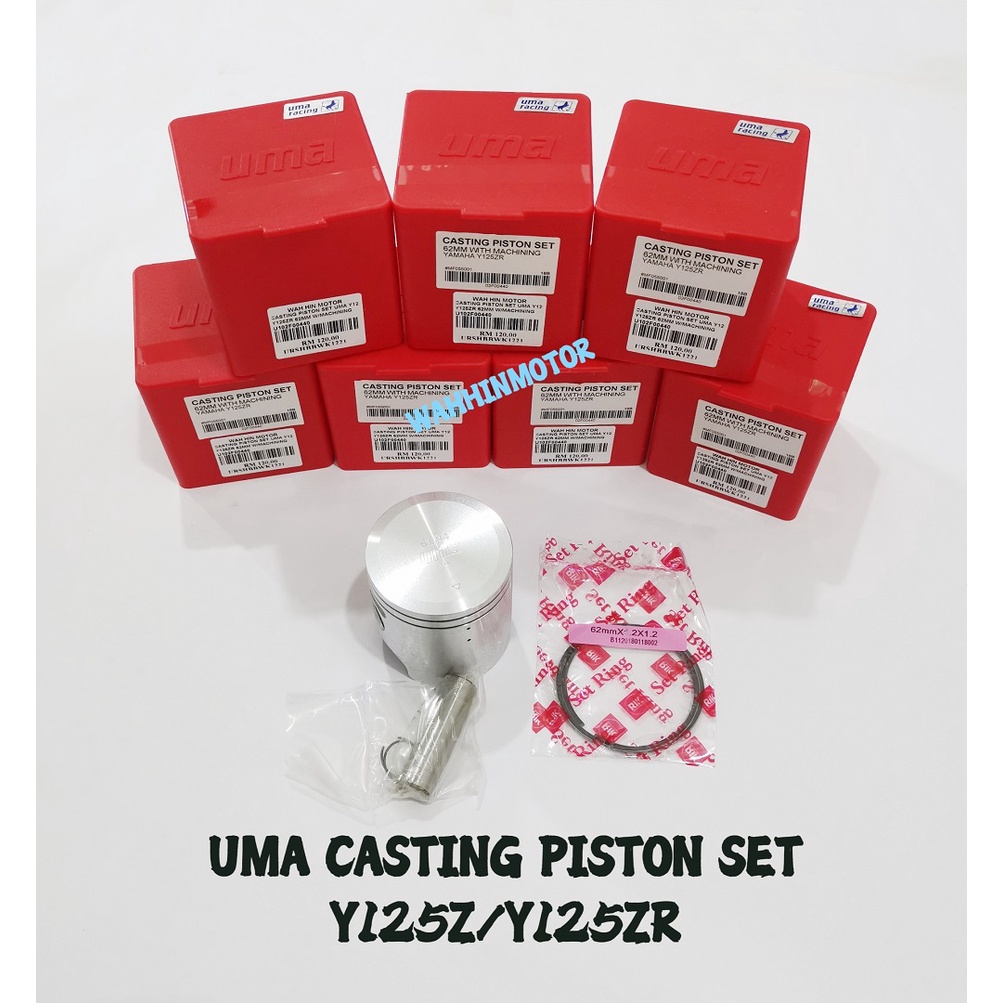 [ UMA RACING ] RACING CASTING PISTON SET 62MM พร้อม MACHINING Y125Z Y125ZR UMA RACING