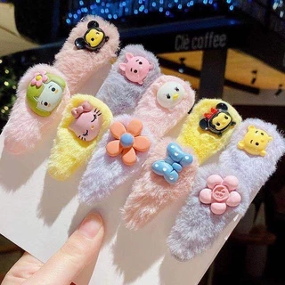 🌸กิ๊บติดผมตุ๊กตาขนนิ่ม🌸 กิฟติดผมเด็ก สไตล์เจ้าหญิงน่ารัก🌼 แบบเซต5ชิ้น กิ๊บติดผมเด็ก